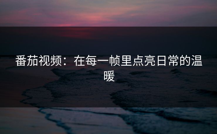番茄视频:在每一帧里点亮日常的温暖 番茄视频:在每一帧里点亮日常的温暖
